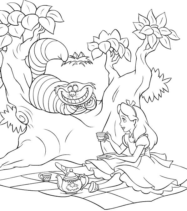 Alice In Wonderland Adult Coloring Coloring Pages