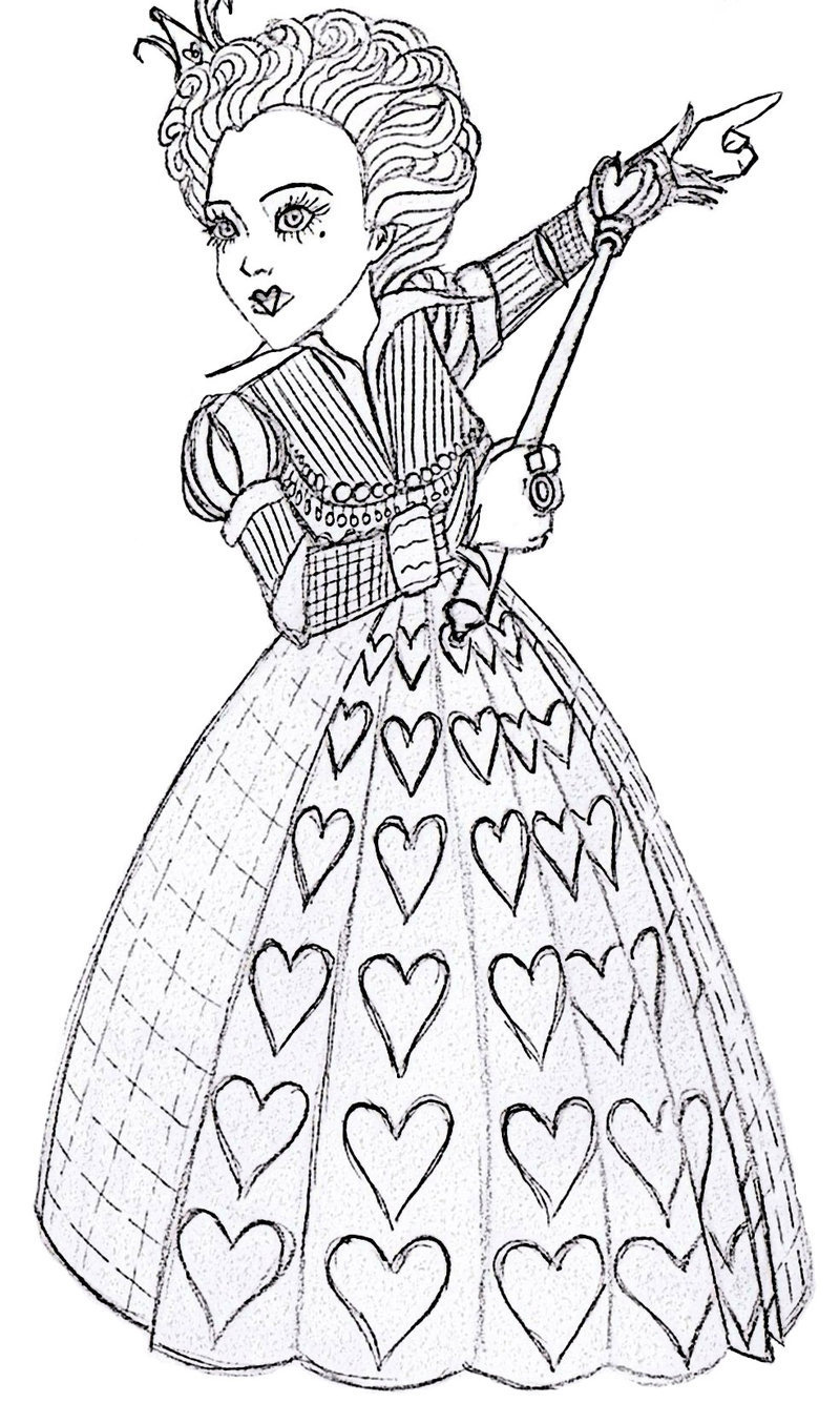 queen of hearts coloring pages - photo #13