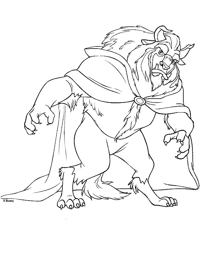 Beast Beauty and The Beast Coloring Page