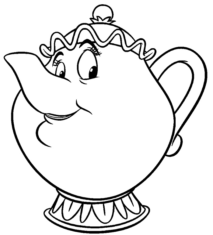 Beauty and The Beast Coloring Page Chip