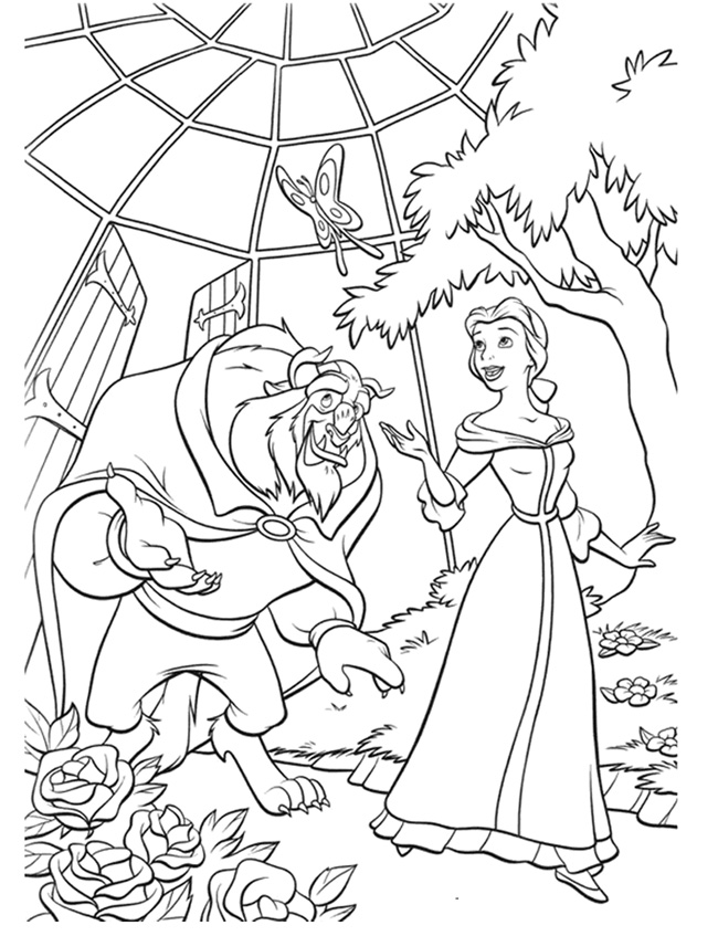 Beauty and The Beast Coloring Pages To Print
