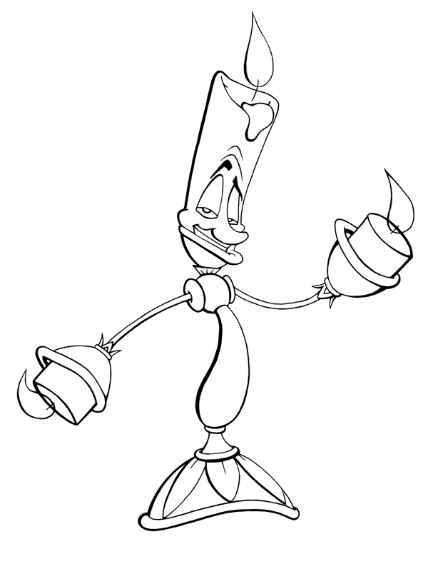 Beauty and The Beast Lumiere Coloring Pages