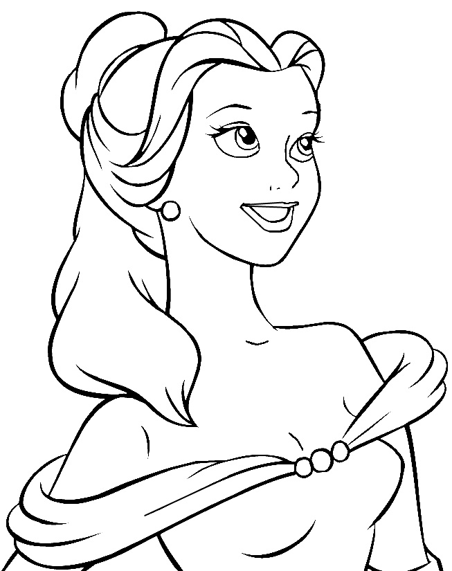 Belle Beauty and The Beast Coloring Page