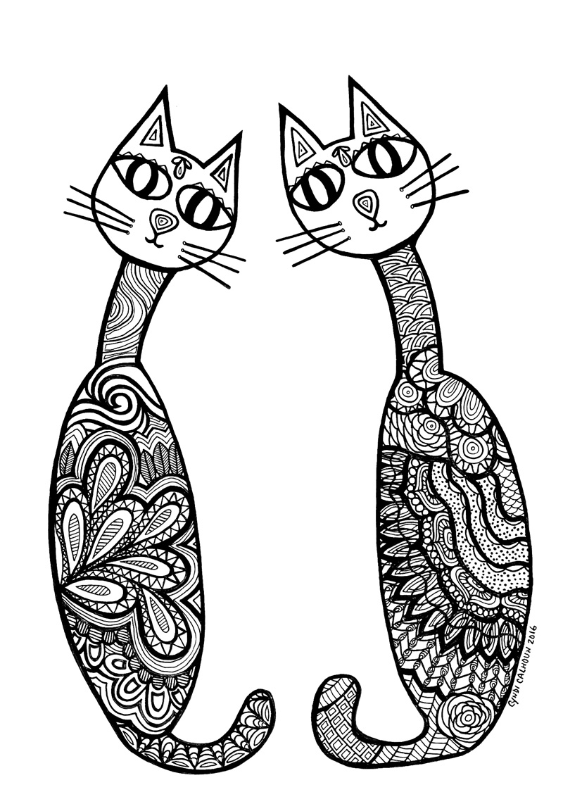 Cat Coloring Pages For Adult
