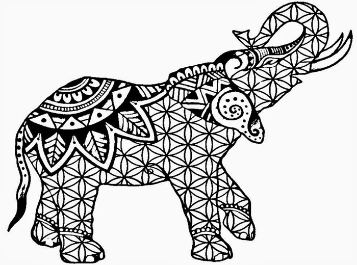 abstract elephant coloring pages for adults - photo #31
