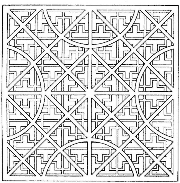 Geometric Coloring Page For Adults