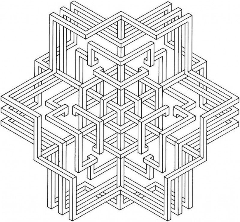Geometric Coloring Pages For Adults Printable