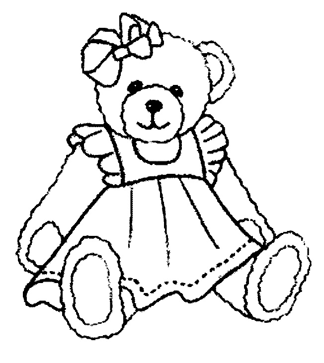 Girl Teddy Bear Coloring Pages