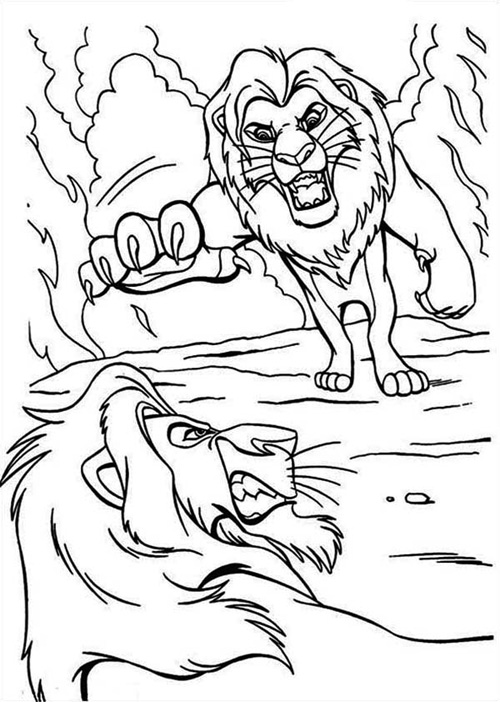Lion King Coloring Pages Mufasa and Scar