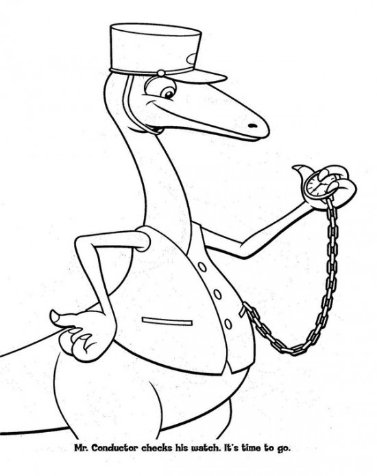 Dinosaur Train Conductor Coloring Pages