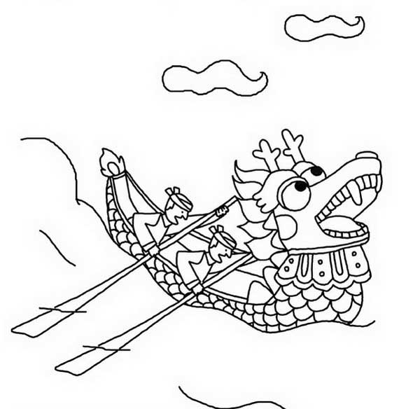 Dragon Boat Coloring Pages