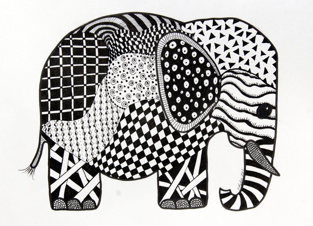 Elephant Coloring Pages For Adults