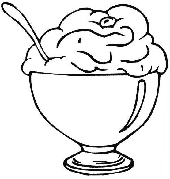 Ice Cream Sunday Coloring Pages