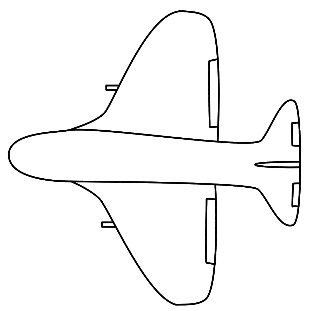 Simple Airplane Coloring Page