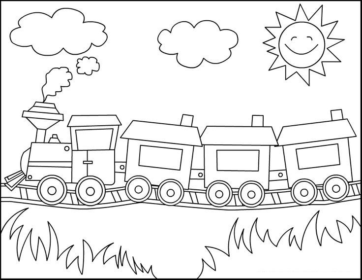 Train Coloring Pages For Toddlers