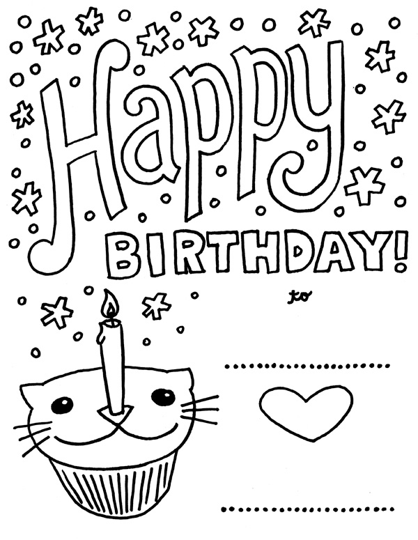 Happy Birthday Coloring Pages Download
