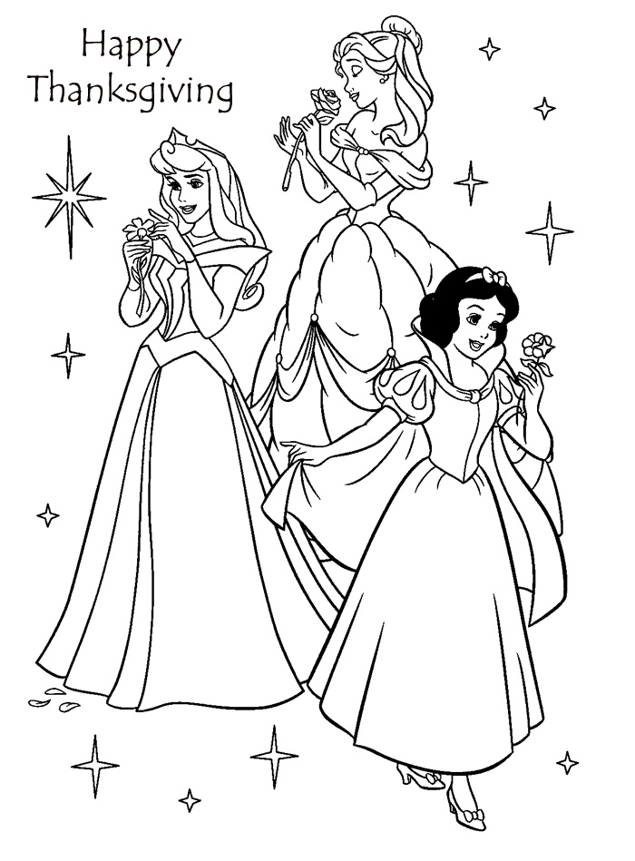 Disney Princess Thanksgiving Coloring Pages