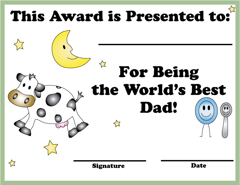 Fathers Day Coloring Pages Certificate
