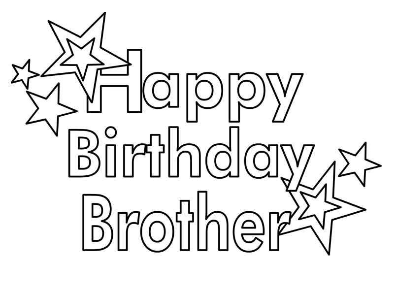 Happy Birthday Brother Coloring Pages