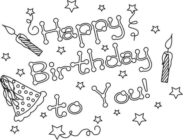 Happy Birthday Coloring Pages Download