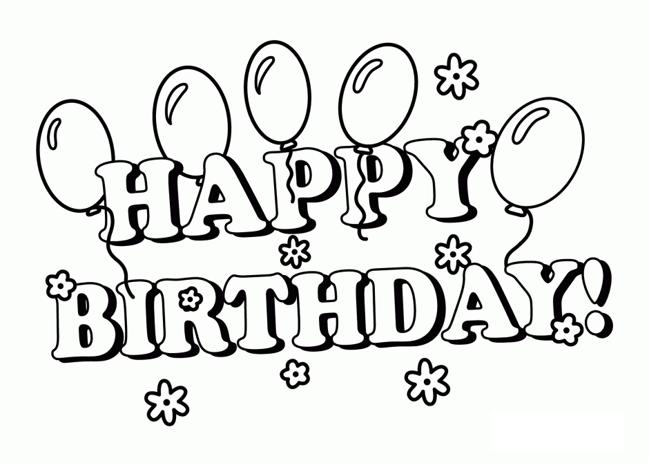 Happy Birthday Coloring Pages Free