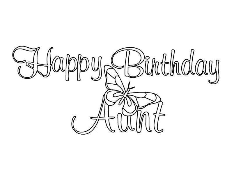 Happy Birthday Coloring Pages for Aunt