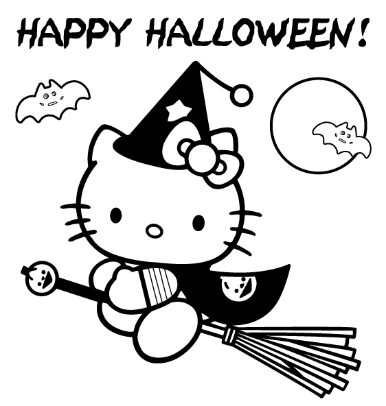 Hello Kitty Halloween Coloring Pages