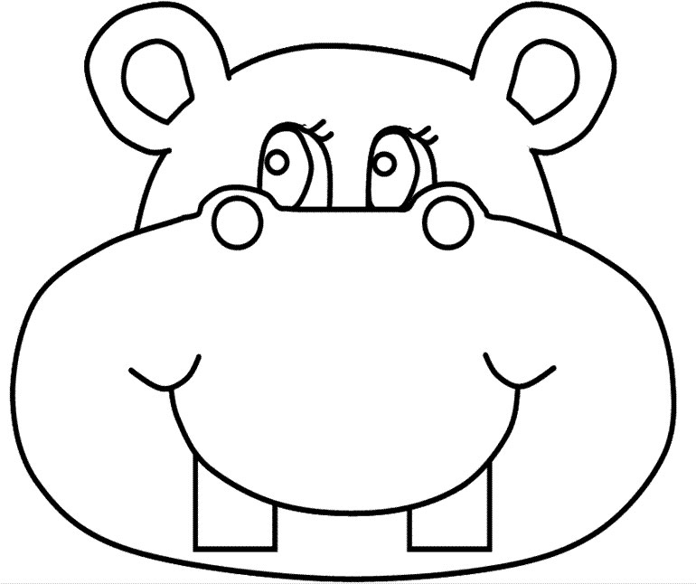Hippo Face Coloring Pages