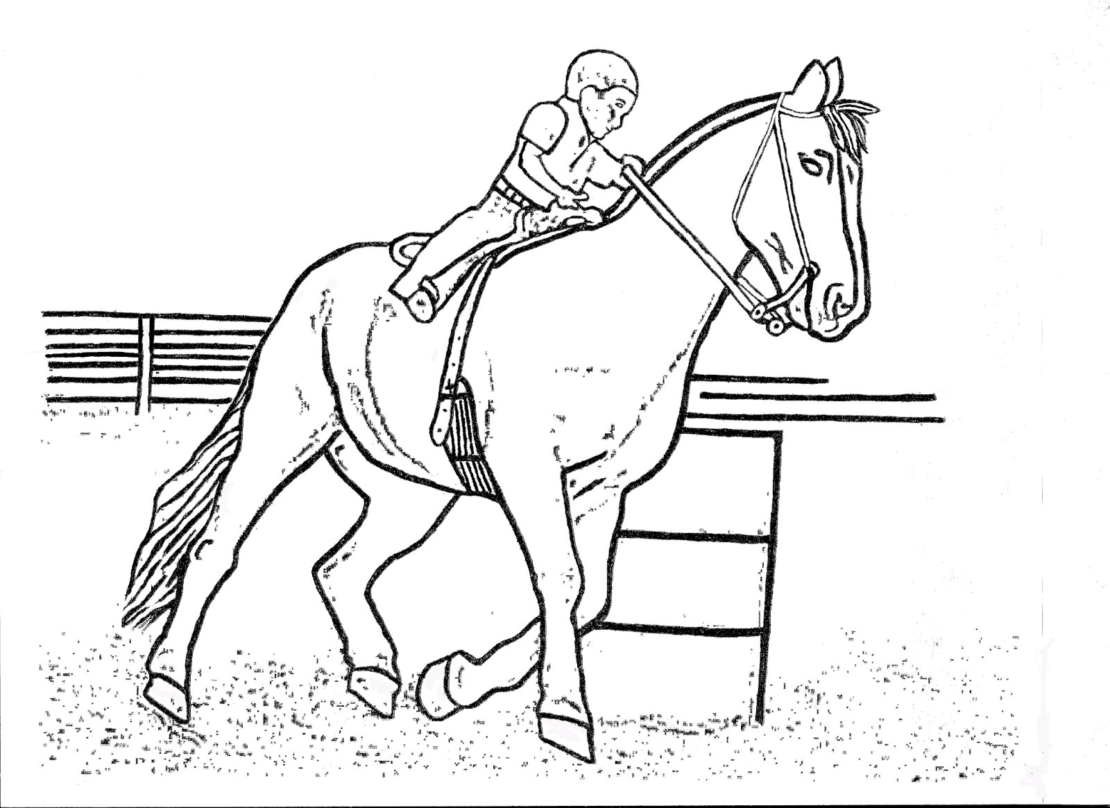 Horse Jumping Coloring Pages