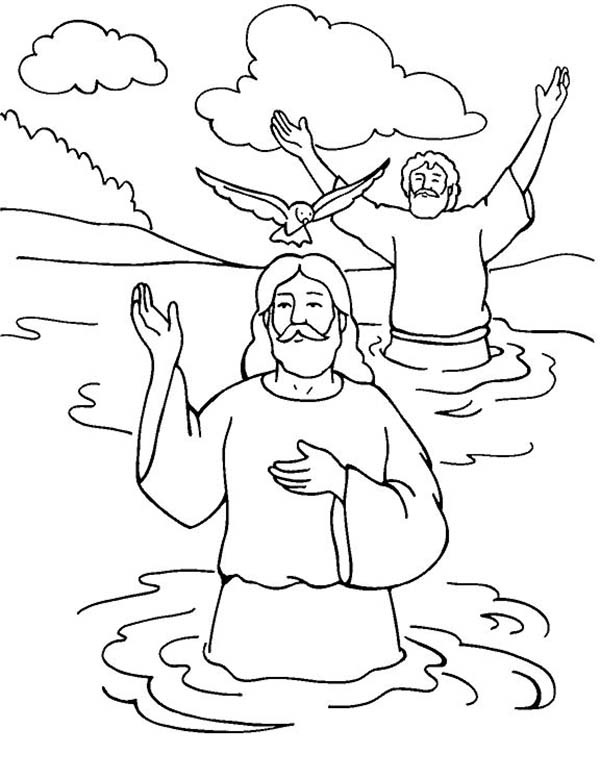 Jesus Baptism Coloring Pages