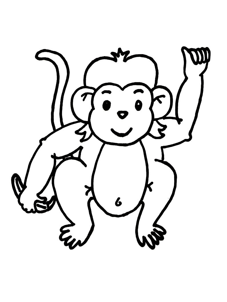 Monkey Coloring Pages For Kids Printable