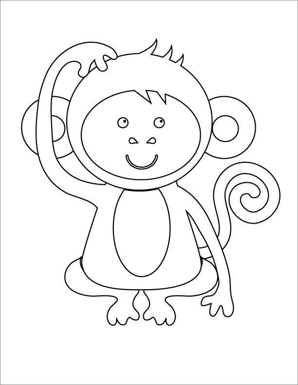 Monkey Coloring Pages Free Printable