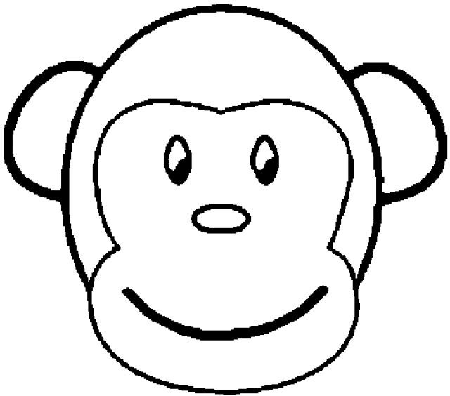 Monkey Face Coloring Pages
