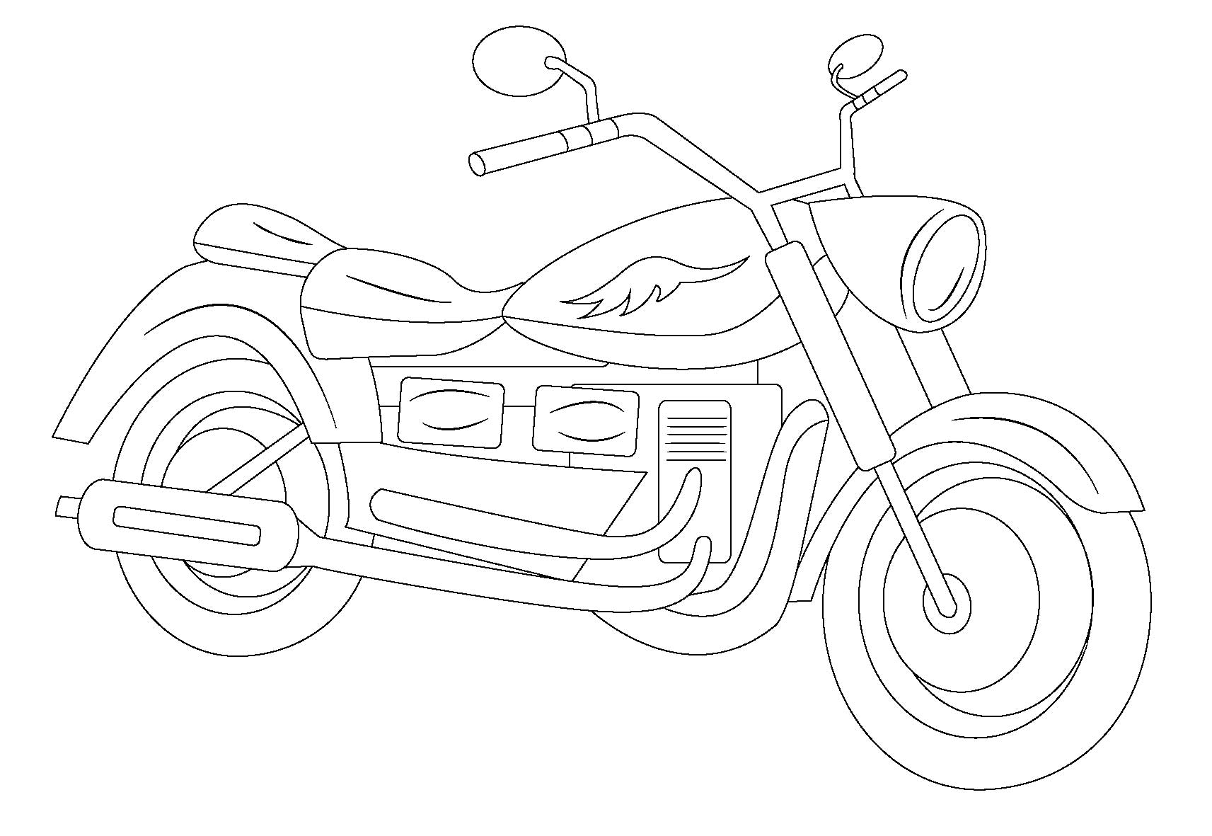 Printable Motorcycle Coloring Pages for Preschoolers