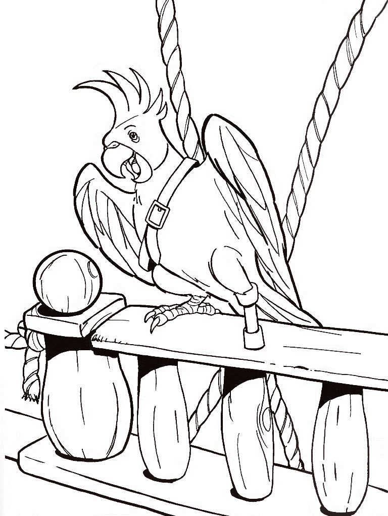 Pirate Parrot Coloring Pages