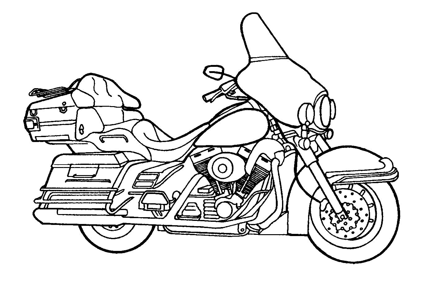 Police Motorcycle Coloring Pages