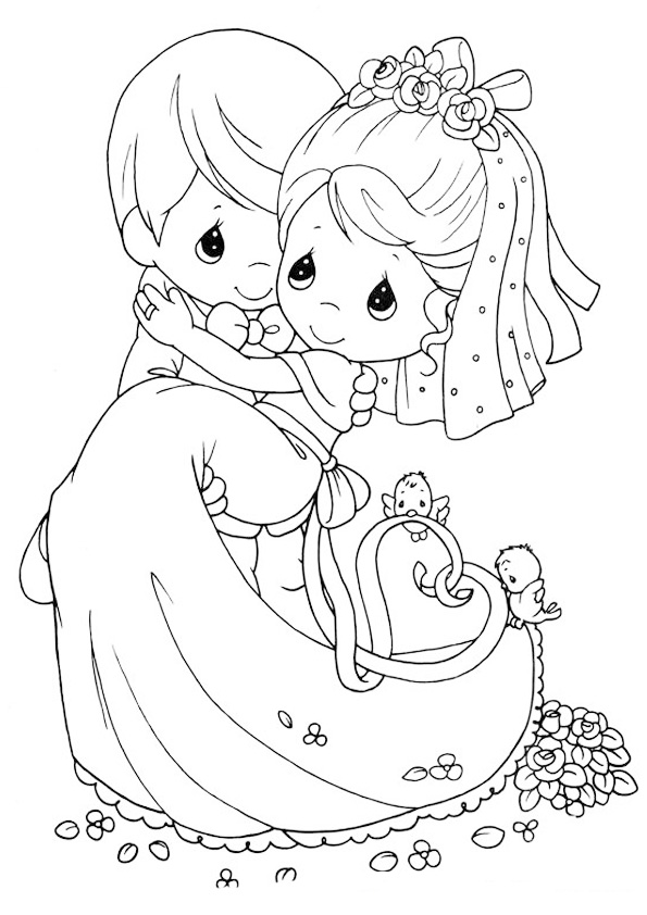 Precious Moments Coloring Pages Wedding