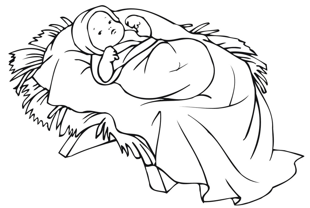 Simple Baby Jesus Coloring Pages