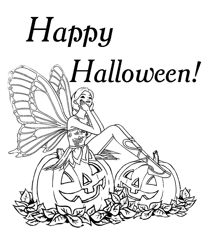 Tinkerbell Halloween Coloring Pages