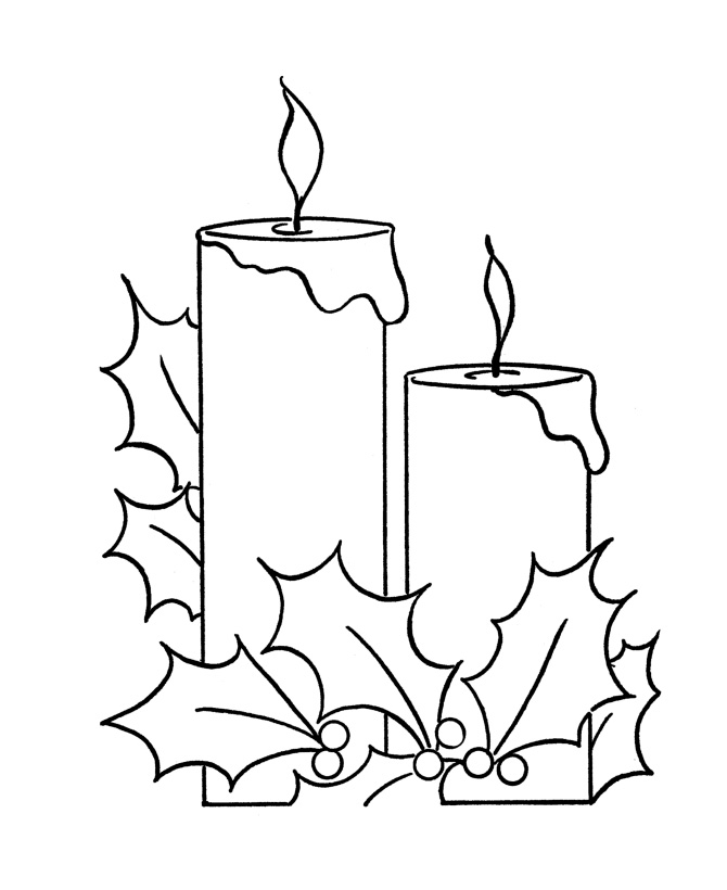 Christmas Candles Coloring Page
