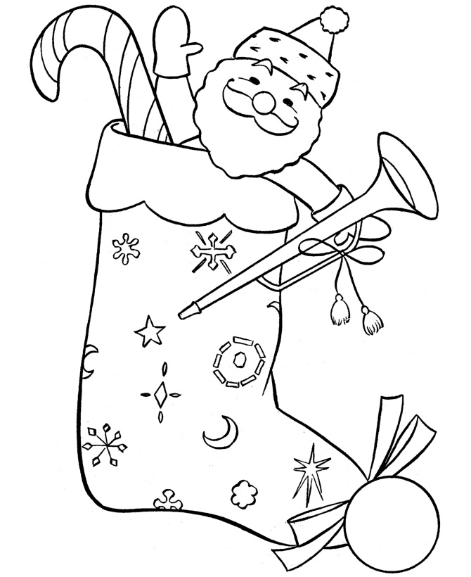 Christmas Stockings Coloring Pages Kids