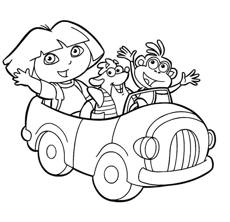 Dora The Explorer Coloring Pages Free