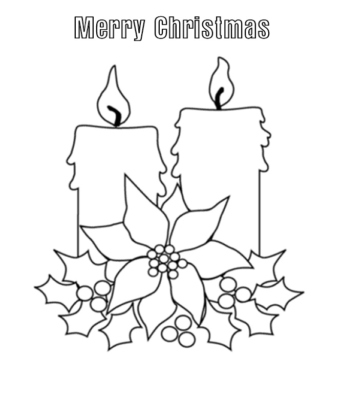 Free Download Christmas Candles Coloring Pages