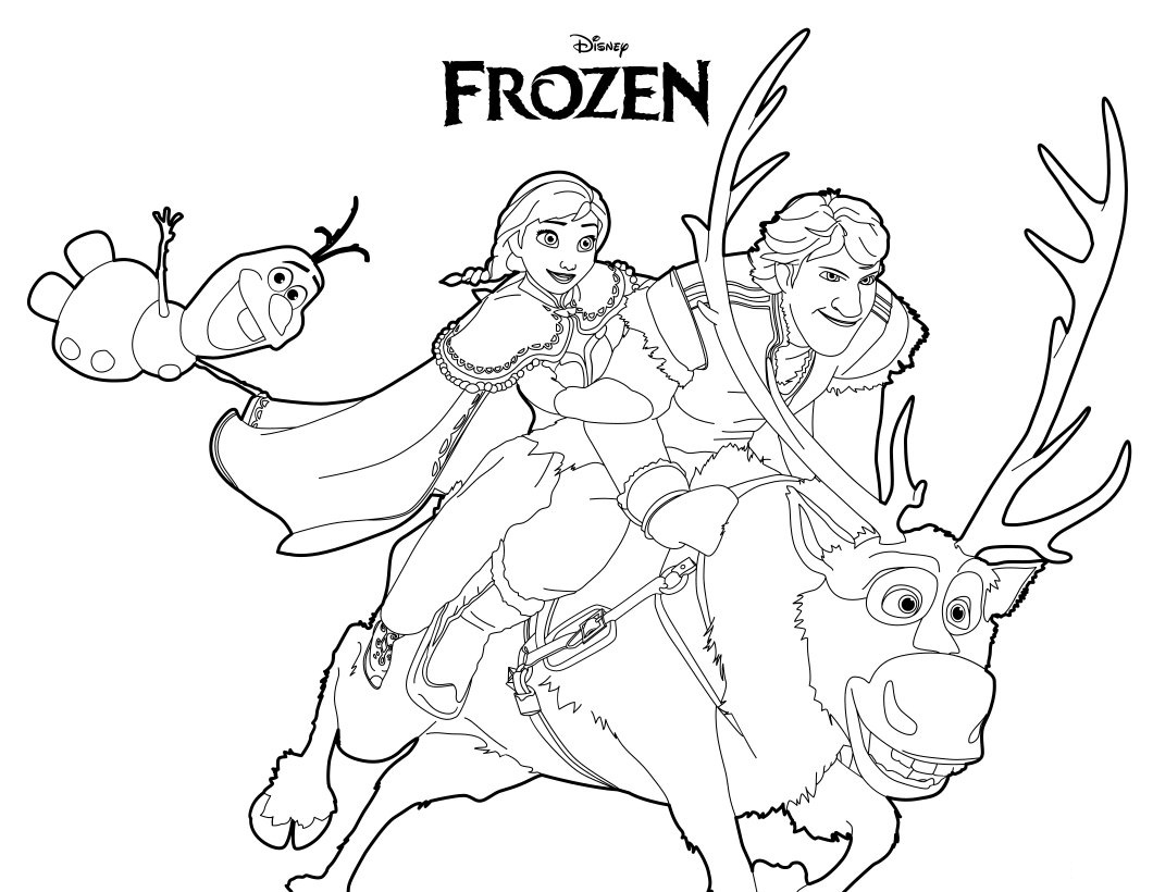 Frozen Coloring Pages Anna And Kristoff Family