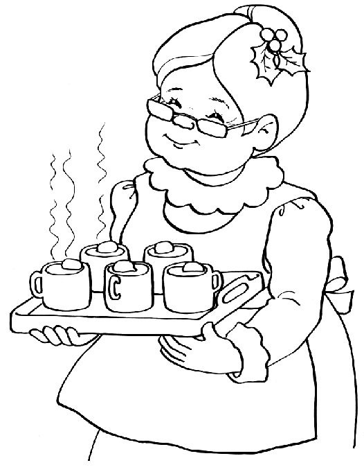 395 Cartoon Santa And Mrs Claus Coloring Pages for Kids