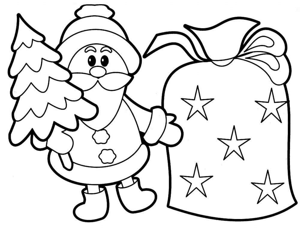 Santa Coloring Pages For Preschoolers