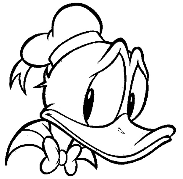 Donald Duck Face Coloring Pages