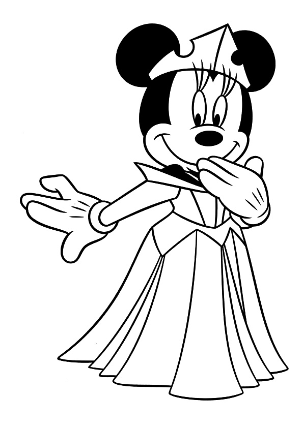 Princess Minnie Mouse Coloring Pages