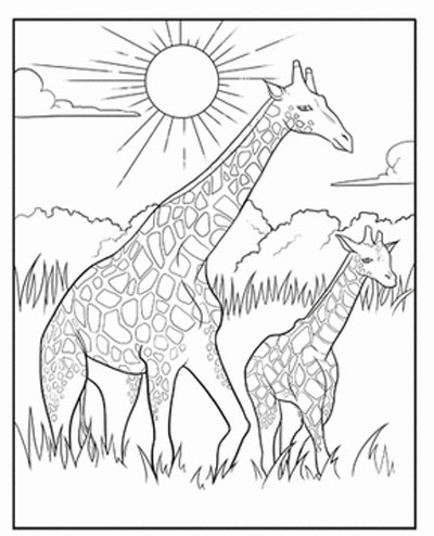 Printable Giraffe Coloring Pages Free Download Adults