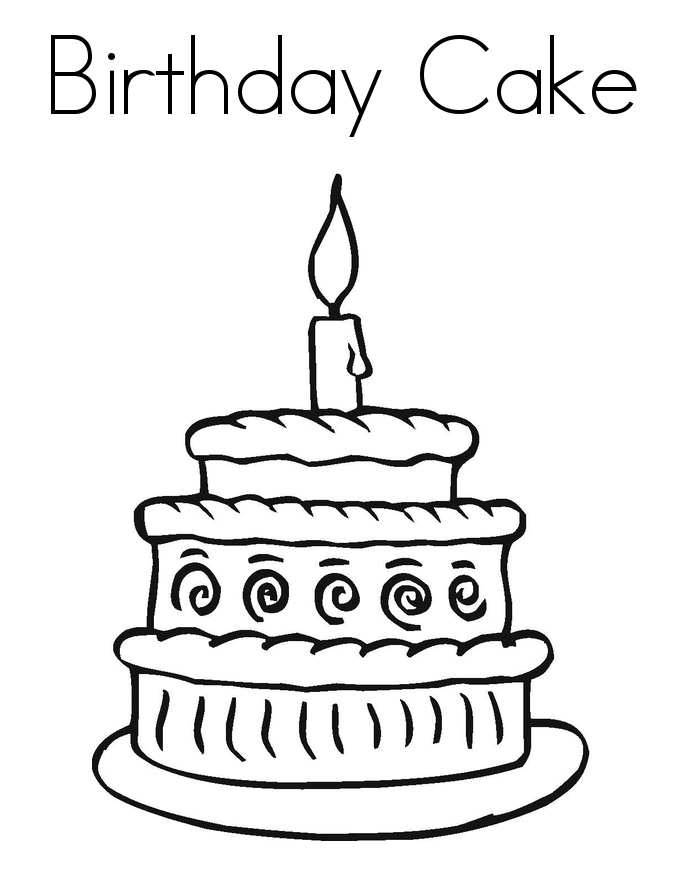 Birthday Cake Coloring Pages Preschool